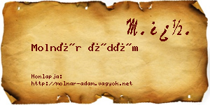 Molnár Ádám névjegykártya